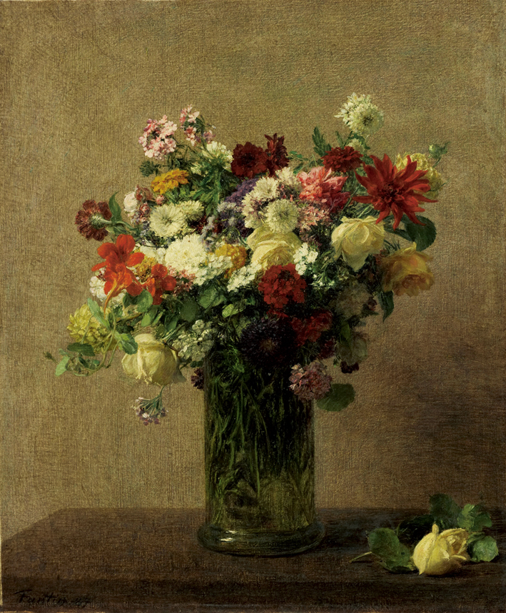  方丹·拉图尔 Fantin-Latour 静物与花 Stilleven met bloemen